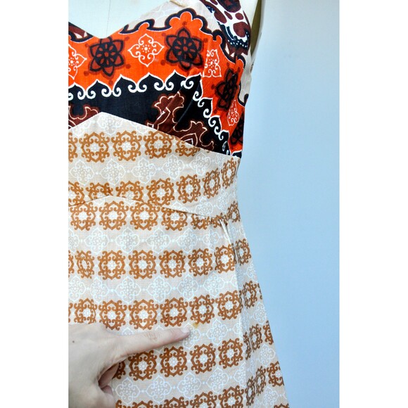 50s 60s MALIHINI Hawaii Maxi Dress - Hawaiian Psychedelic Floral Dress - Tiki XS - Picture 8 of 10